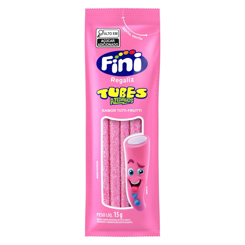 Kit 3 Caixas Fini Tubes Tutti Frutti Azedinho 12x15g Bala de Gelatina - Imagem 2
