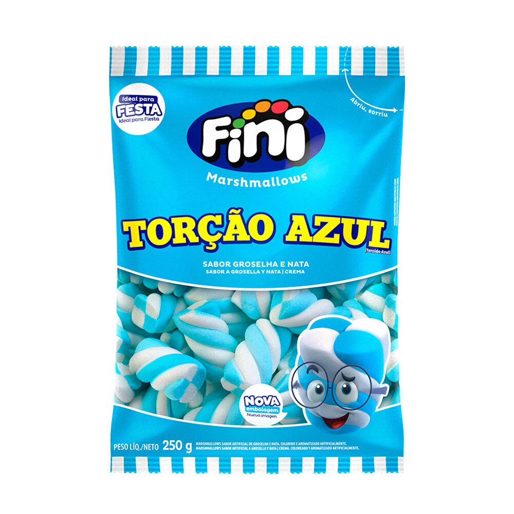 kit 5 Pacotes - Marshmallow Torção Azul 250g- Fini