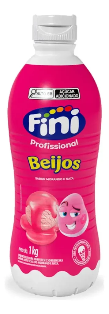 Kit Calda Para Sorvete Beijos 190g - Fini 12  Un